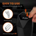 Car trash can lid 2-pack leakproof car garbage bin 30 trash bags interior organizer black