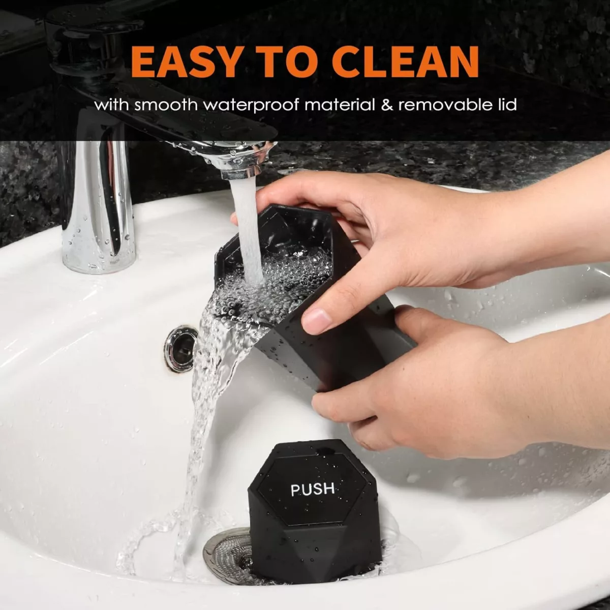 Car trash can lid 2-pack leakproof car garbage bin 30 trash bags interior organizer black