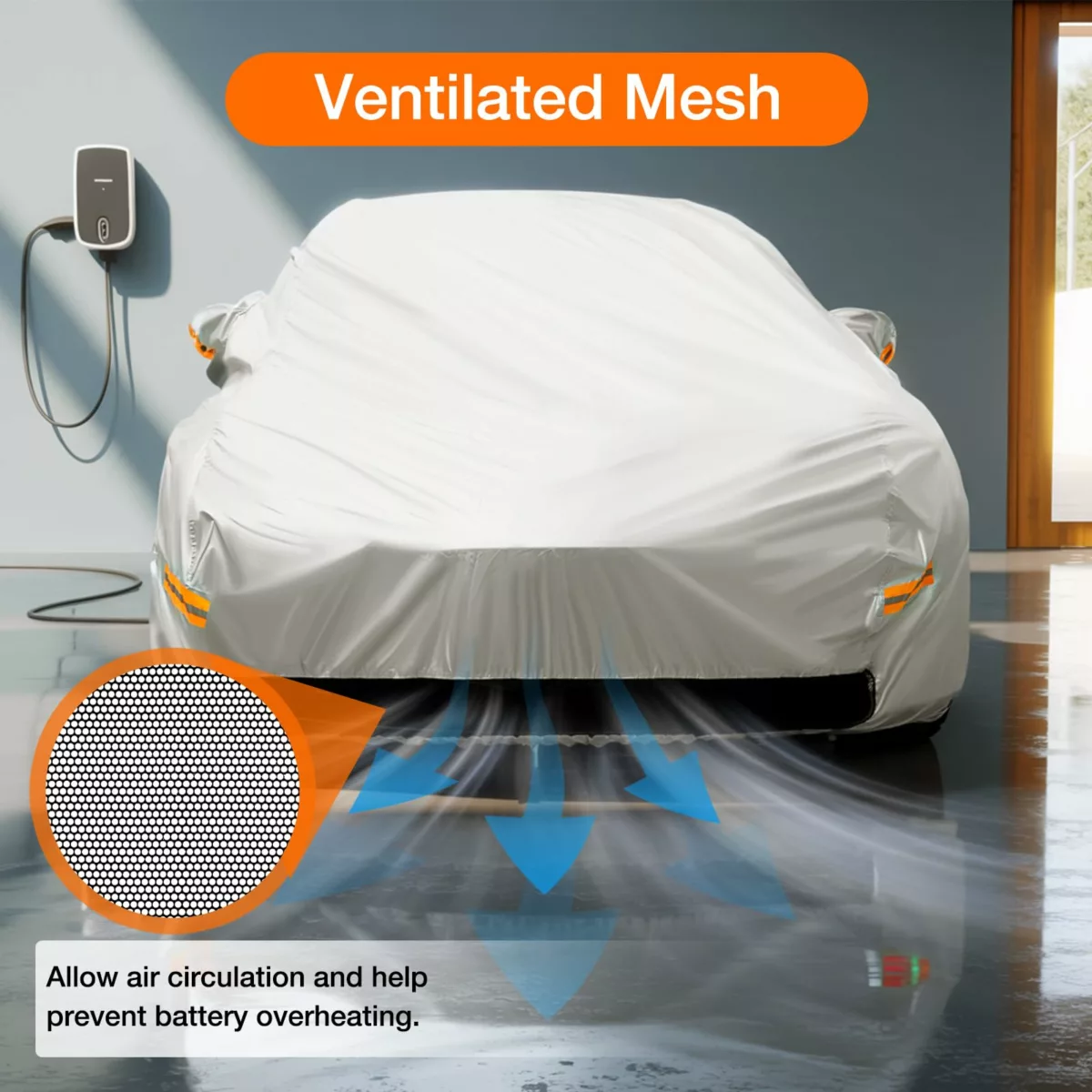 Tesla model y waterproof outdoor car cover 300d heavy-duty all-weather charging port access