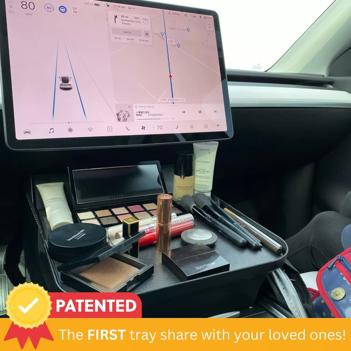 Tesla model y 038 model 3 center console tray organizer anti-slip food 038 storage tray 20202026