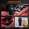 Car trash can lid 2-pack leakproof car garbage bin 30 trash bags interior organizer black